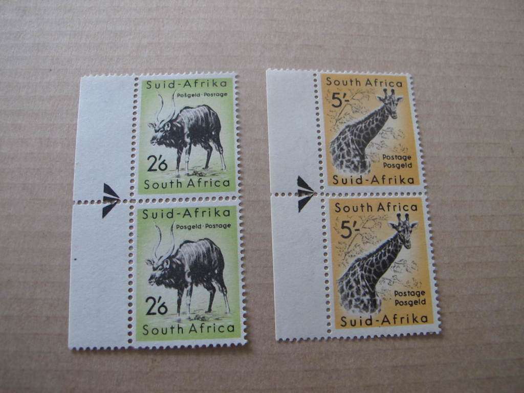 South Africa - 1954 Definitive Set 2/6 Nyala and 5/- Giraffe Pair MNH